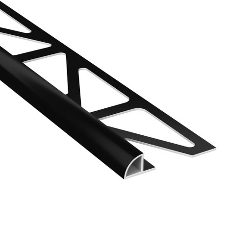 Kakellist Halvrund 8 mm Pvc Svart 250 cm