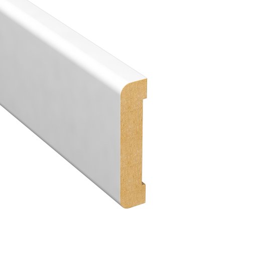 Golvsockel Slät Vit MDF 55 mm