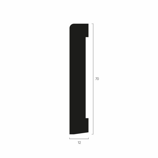 Golvsockel Slät Vit MDF 70 mm