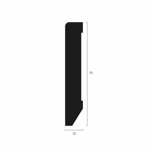 Golvsockel 70 mm Slät Ekfaner
