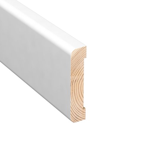 Golvsockel Slät Vit Furu 56 mm