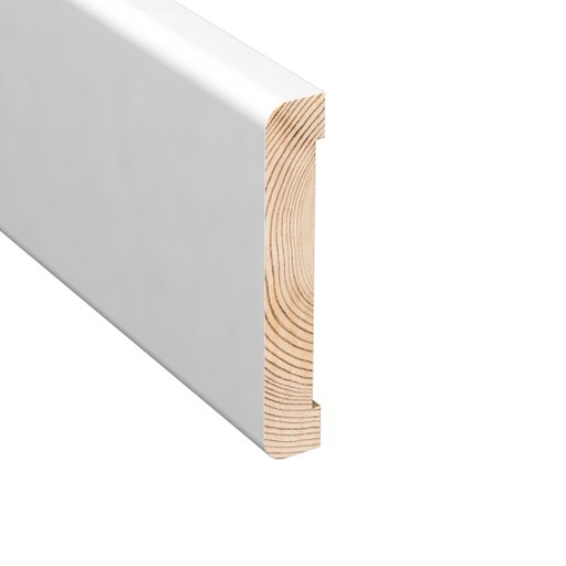 Golvsockel Slät Vit Furu 70 mm