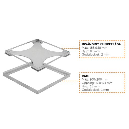 Golvbrunnssil Tile In Slim 200 Borstad