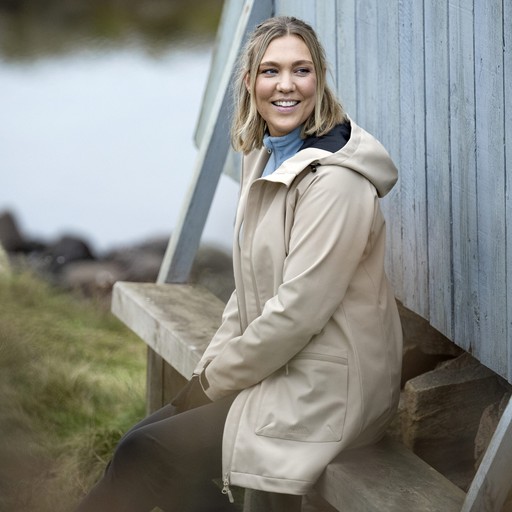 Hjälmaren Naisten Pitkä softshell-takki Beige