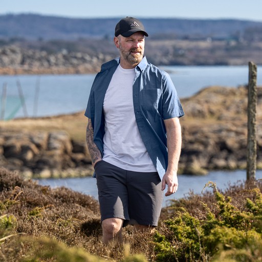 Herre Kortærmet Skjorte Marineblå