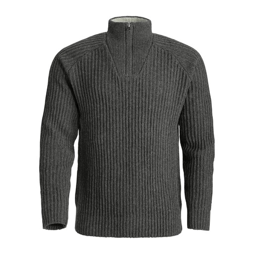 Ulltröja Shetland Herr Antracitgrå