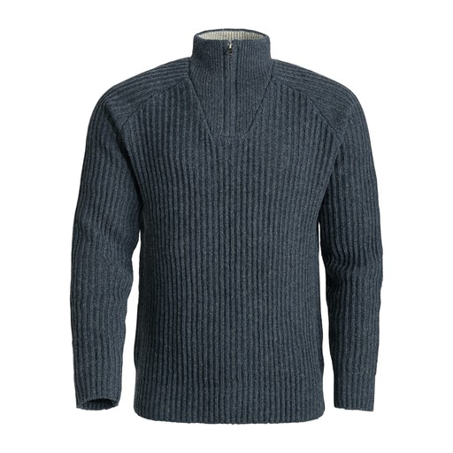 Ulltröja Shetland Herr Marinblå