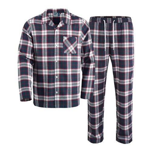 Herre Flannelpyjamas Herre Flannelpyjamas Marineblå