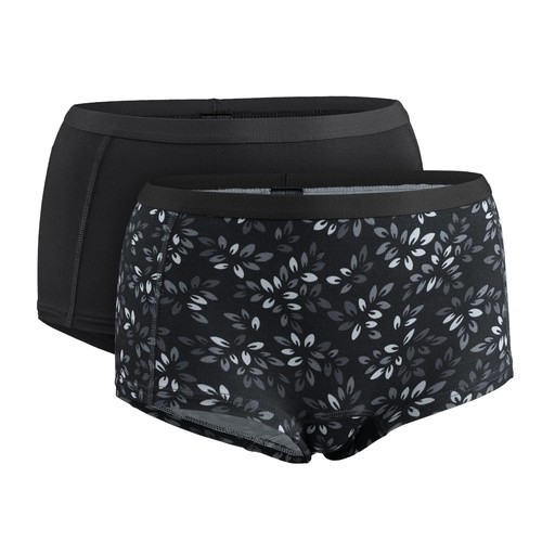 Damen Boxershorts Bambus 2er-Pack Schwarz