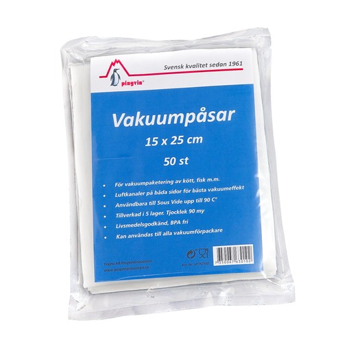 Pingvin Vakuumpåsar 90my 15x25cm 50st Ingen färg