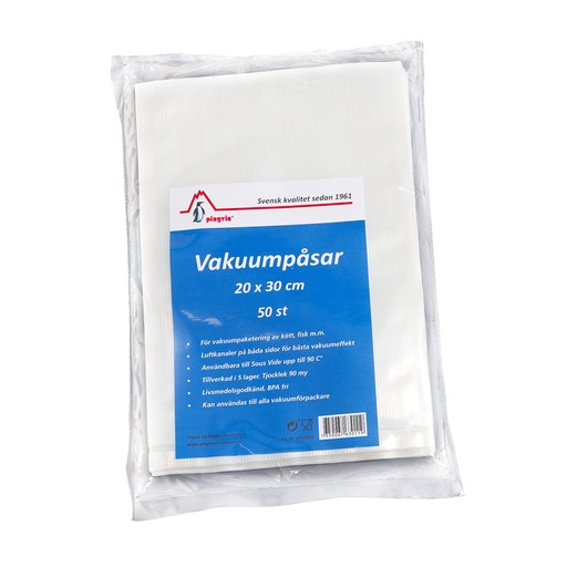 Pingvin Vakuumpåsar 90my 20x30 cm 50st Pingvin Vakuumpåsar 90my 20x30 cm 50st Ingen färg