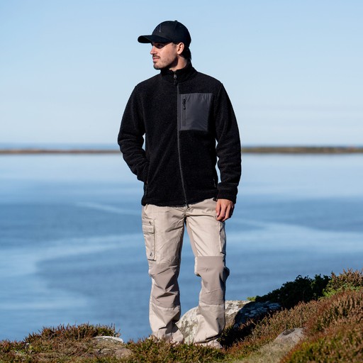 Herre Fleecejakke Rundvik Herre Fleecejakke Rundvik Sort