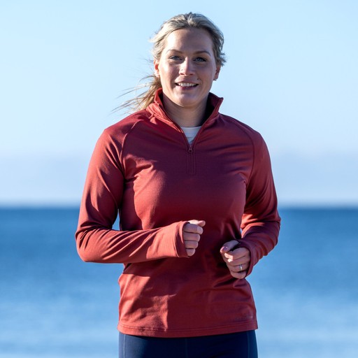 Active Naisten Pusero Half Zip Tumman terrakotta