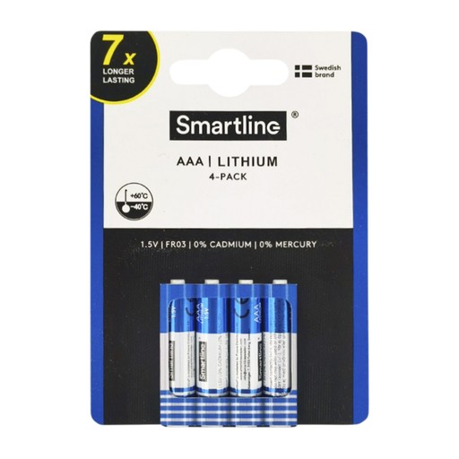 Smartline Litiumparisto AAA/FR03 4-pakkaus Ei väriä