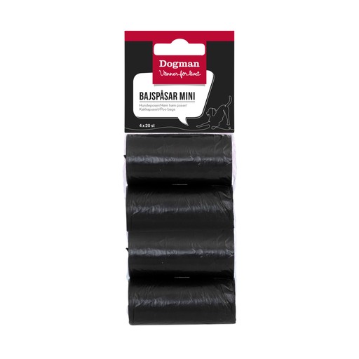 Dogman Bajspåsar Mini 4x20-pack Dogman Bajspåsar Mini 4x20-pack Svart