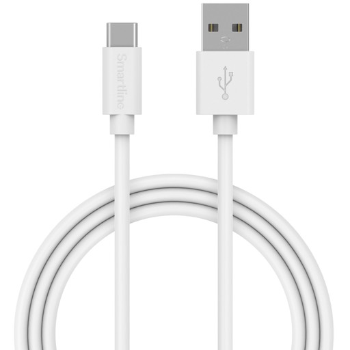Smartline laddkabel USB-A till USB-C, 1m, vit Vit