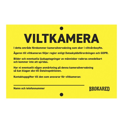 Viltkamera skylt 2-pack Viltkamera skylt 2-pack Gul