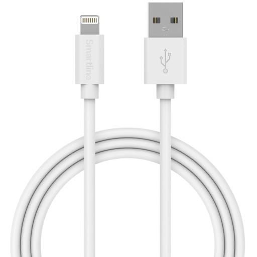 Smartline laddkabel USB-A till Lightning, 1m, vit Vit