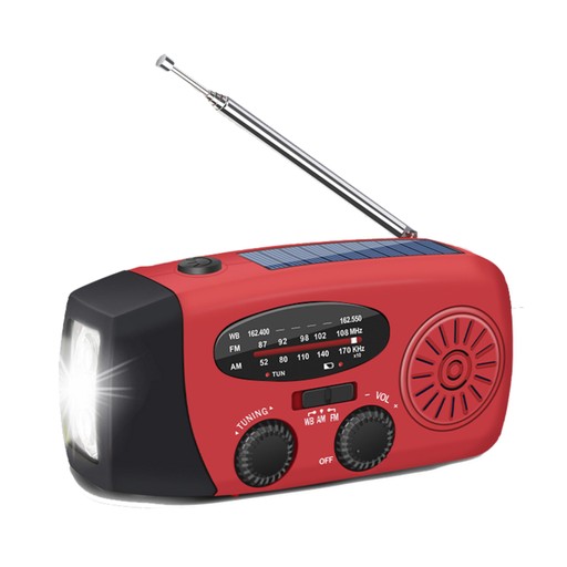 Nödradio med vev Nödradio med vev Röd