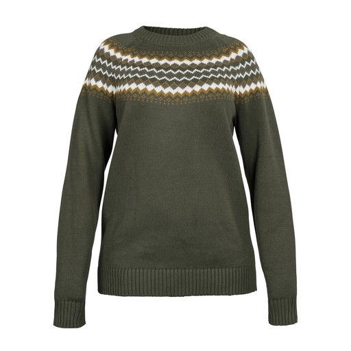 Damen Strickpullover Oviken Dunkelgrün