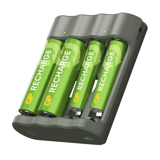GP Recharge Battery Charger, incl 2AA & 2AAA Ei väriä
