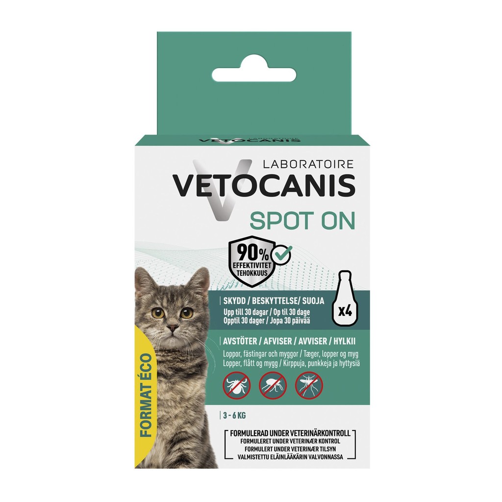 Vetocanis Anti-parasit Spot on Katt 4 x 1,2 ml