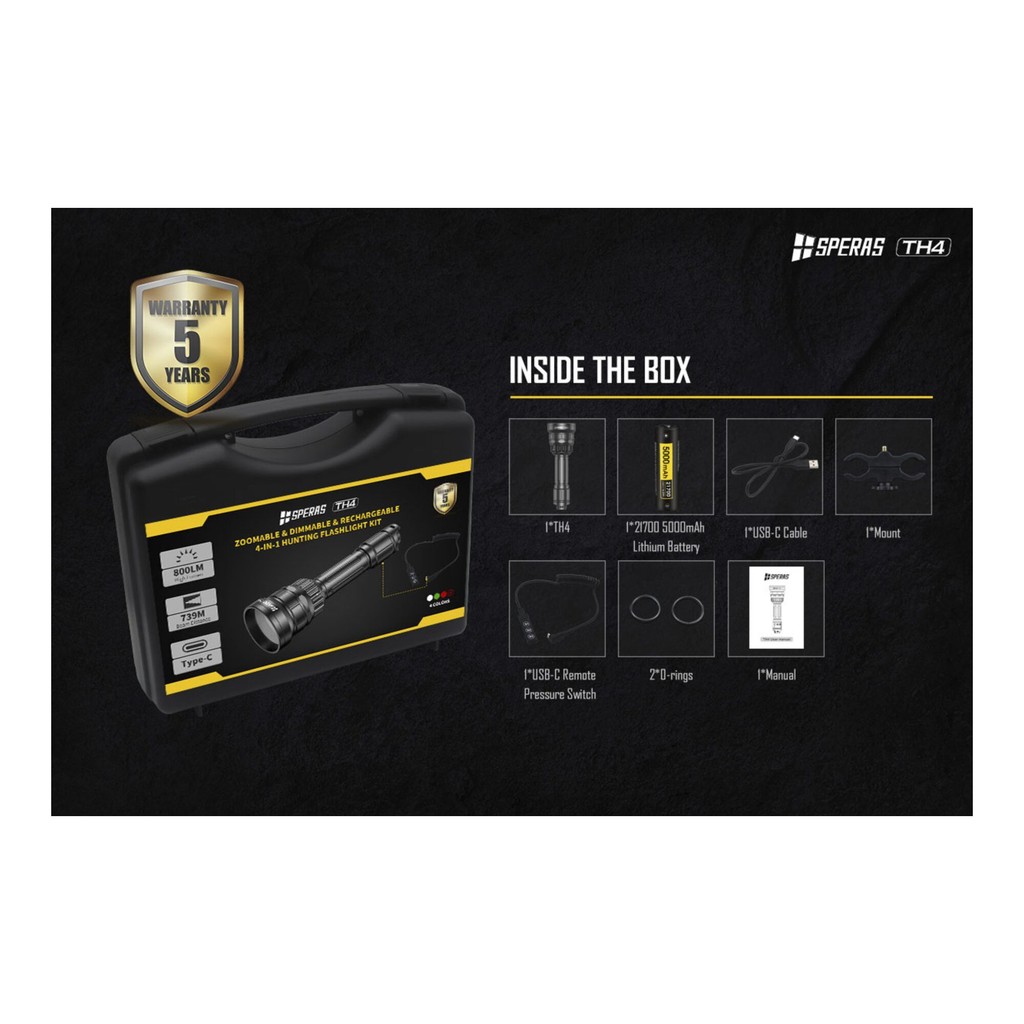 Speras TH4 Eftersøgnings- og jagtlampe