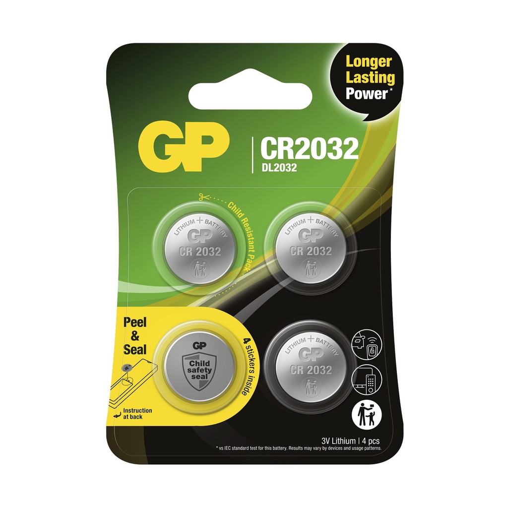 GP CR2032 Knappcell Litium 4-pack