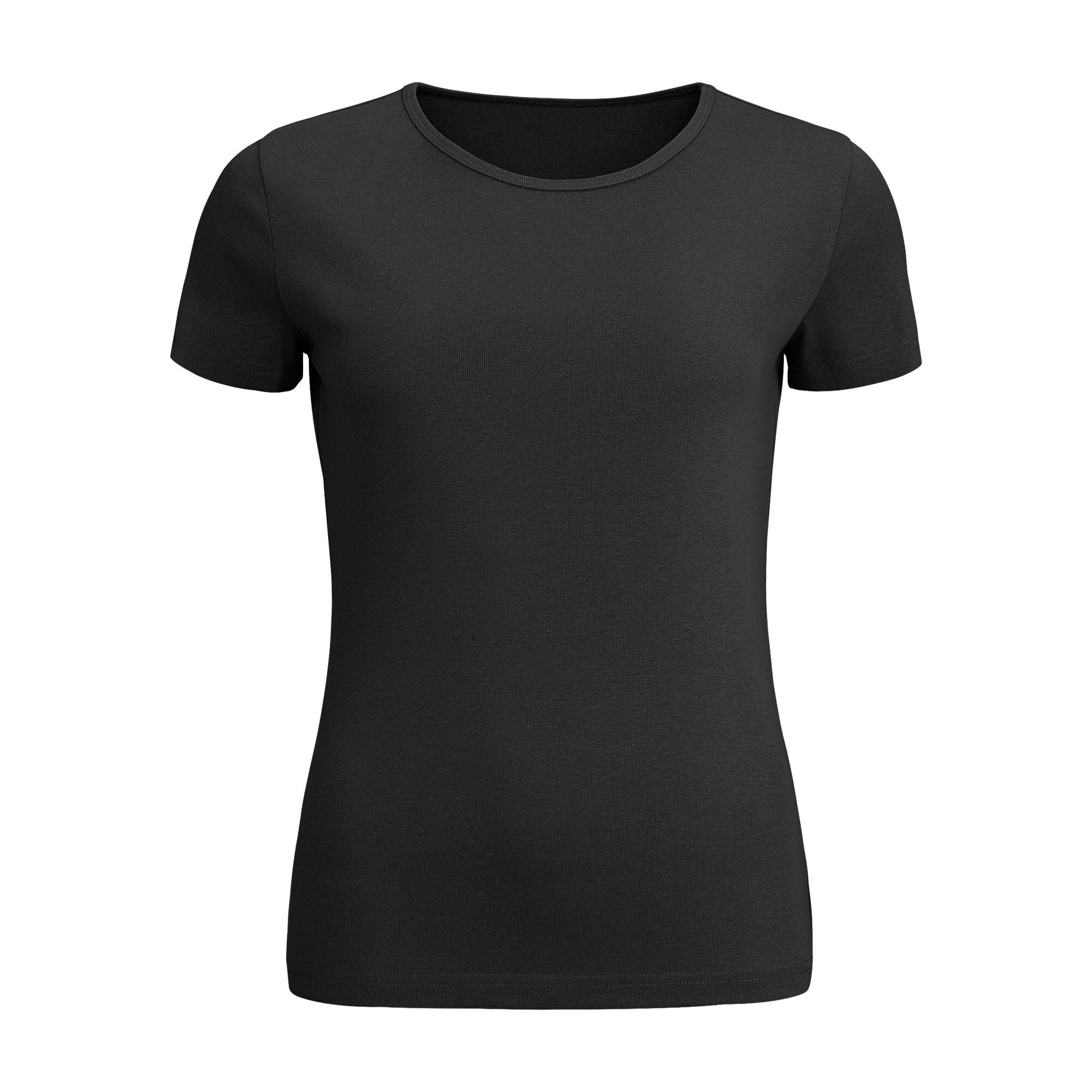 Damen Top Kurzärmlig, Schwarz, 34/36