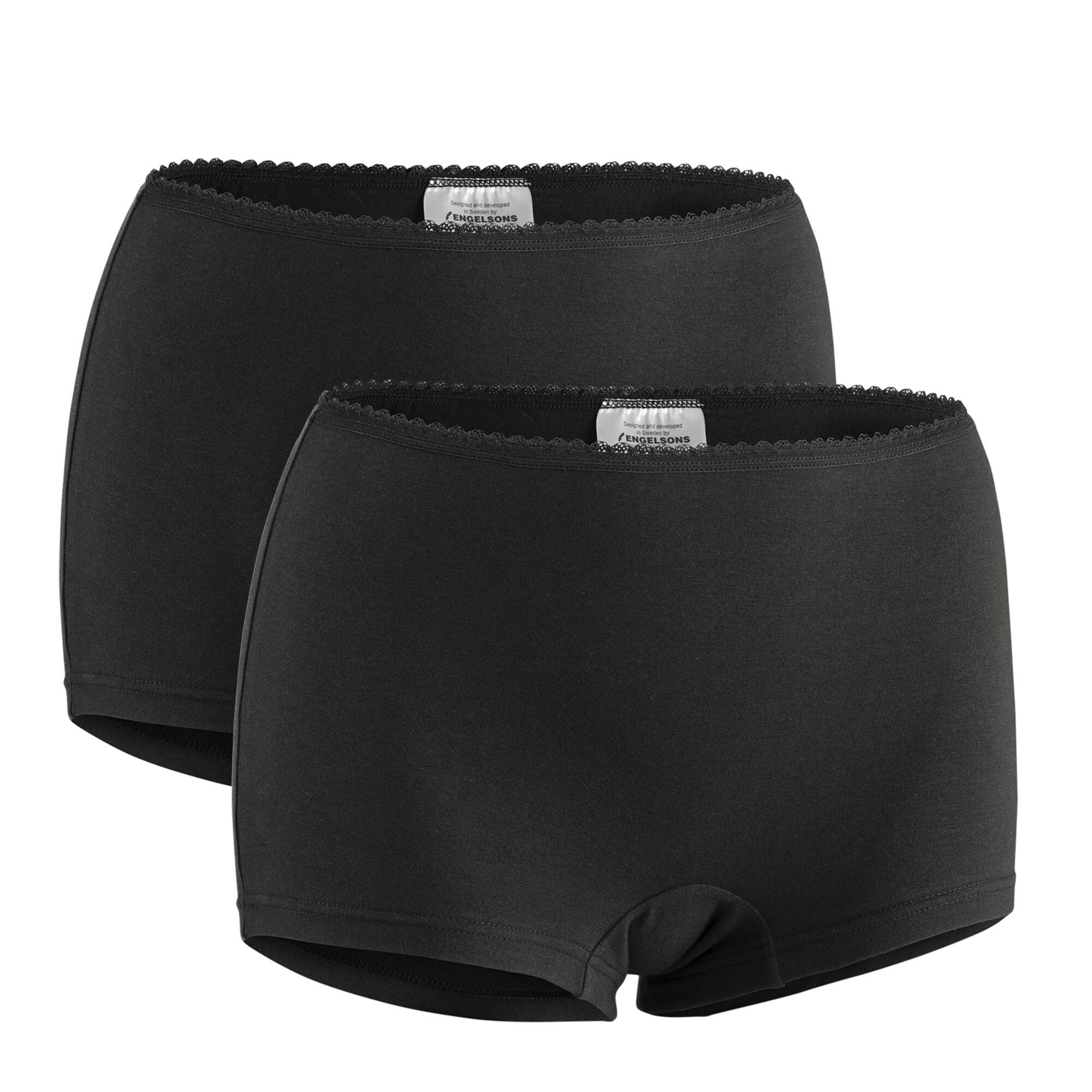 Damen Boxershorts 2er-Pack, Schwarz, L