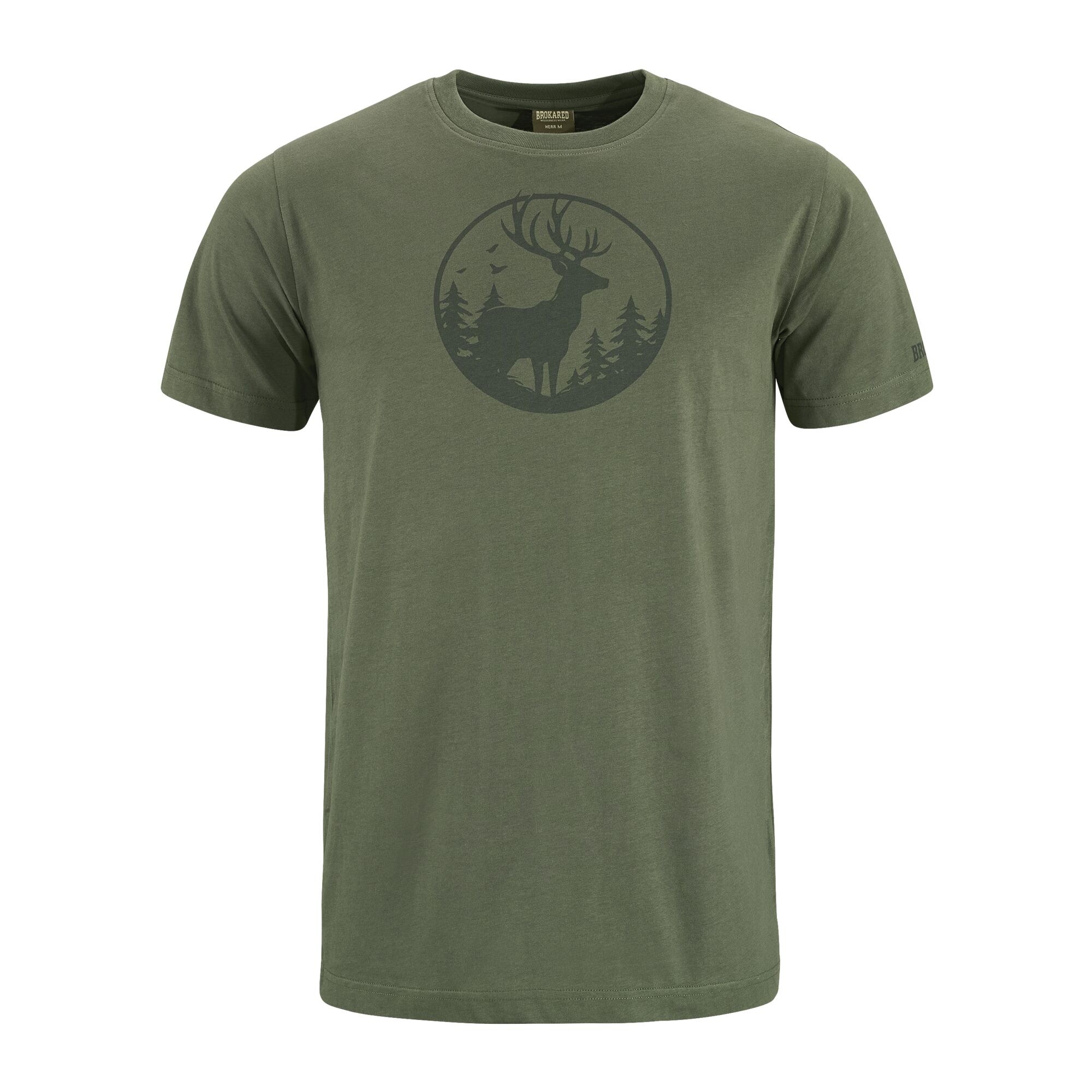 Herren T-Shirt Skog, Grün, 3XL