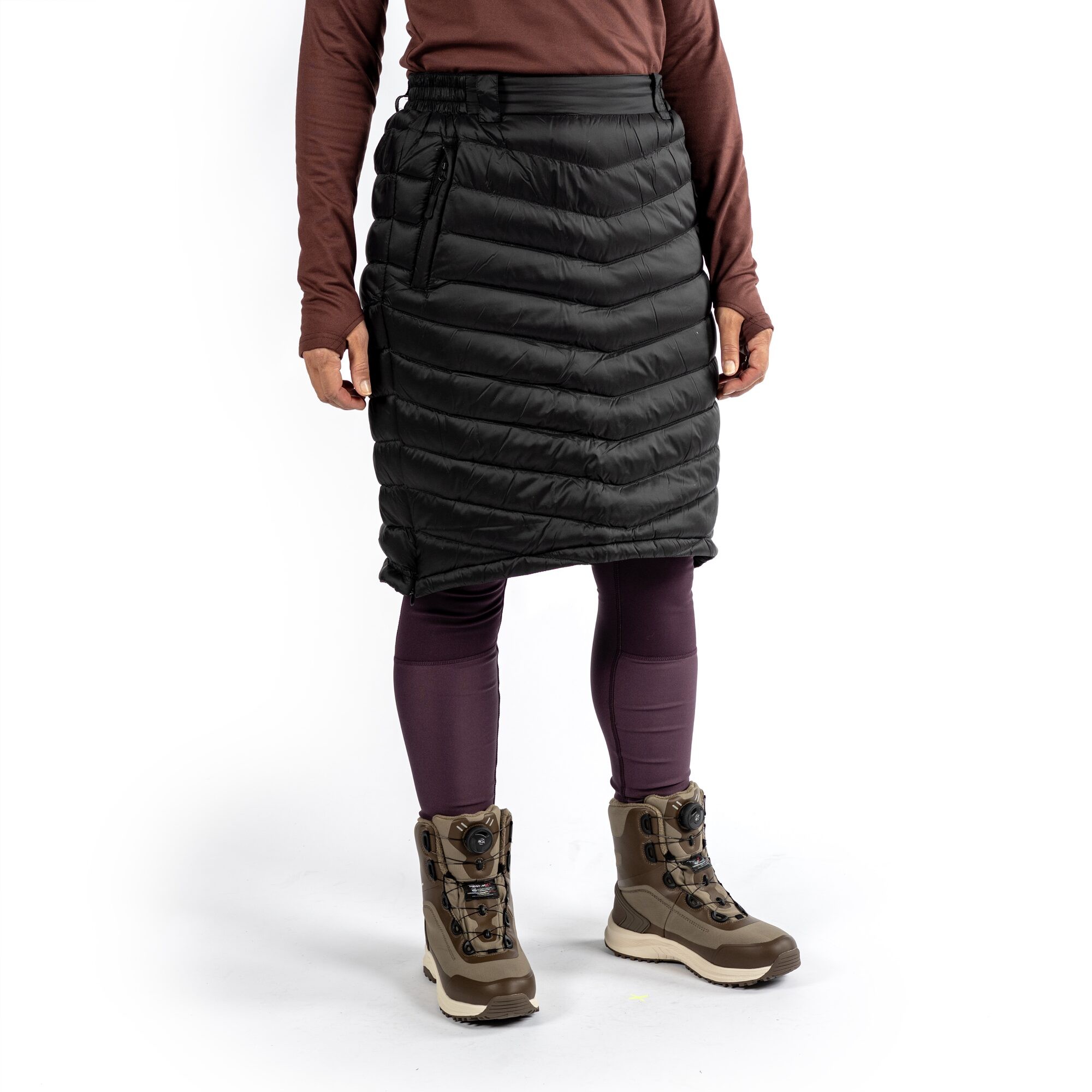 Damen Daunenrock, Schwarz, 34/36