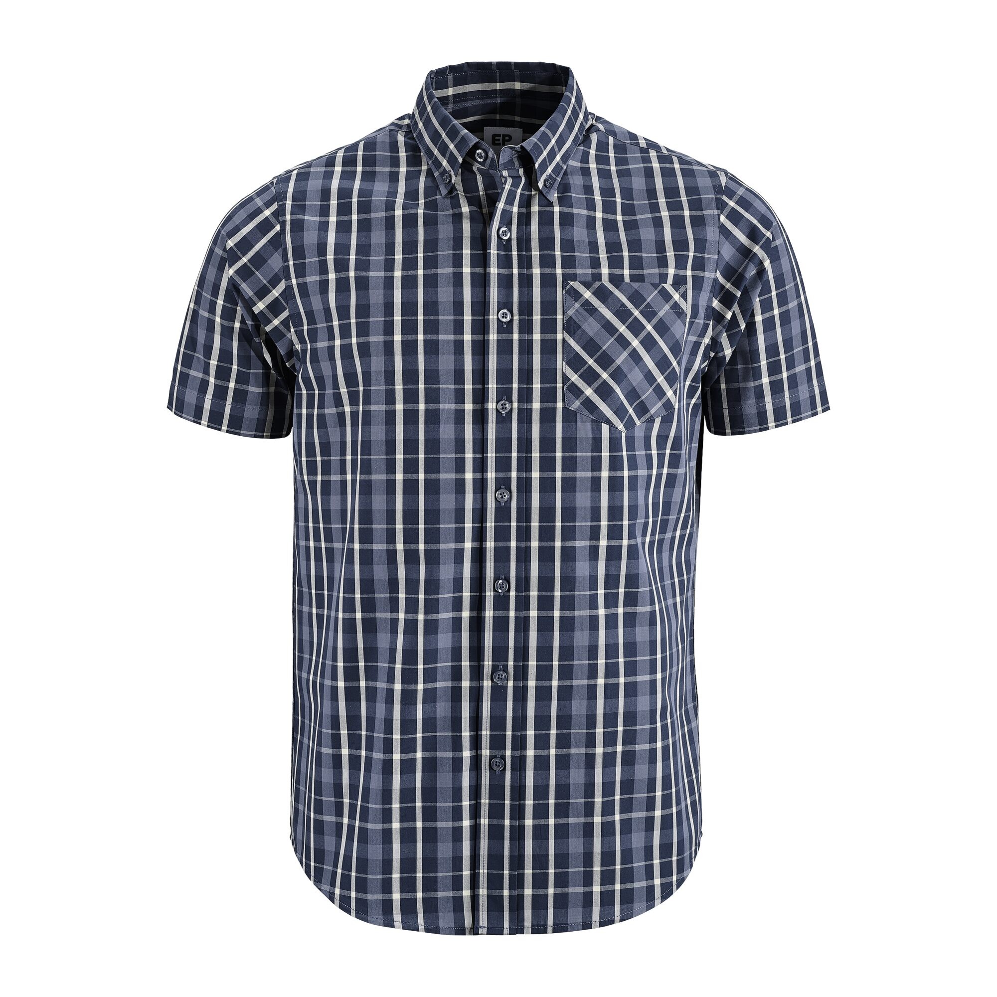 Herren Kurzarmhemd, Marineblau, 4XL