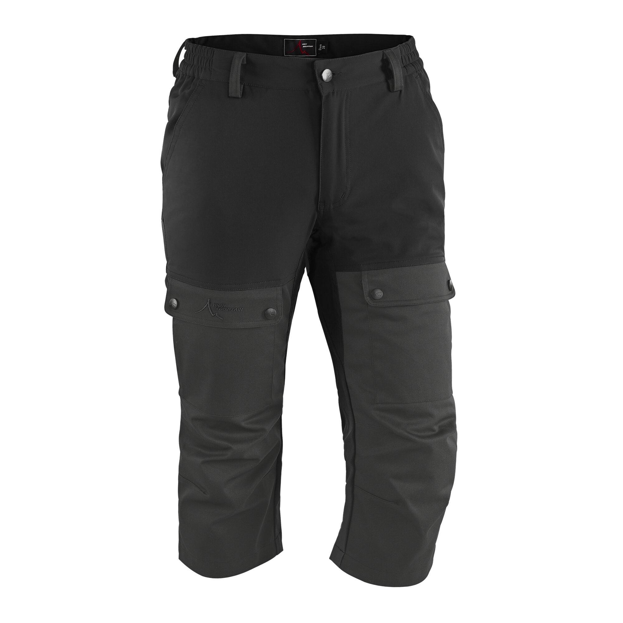 Damen 3/4-Outdoorhose Helags, Schwarz, 34