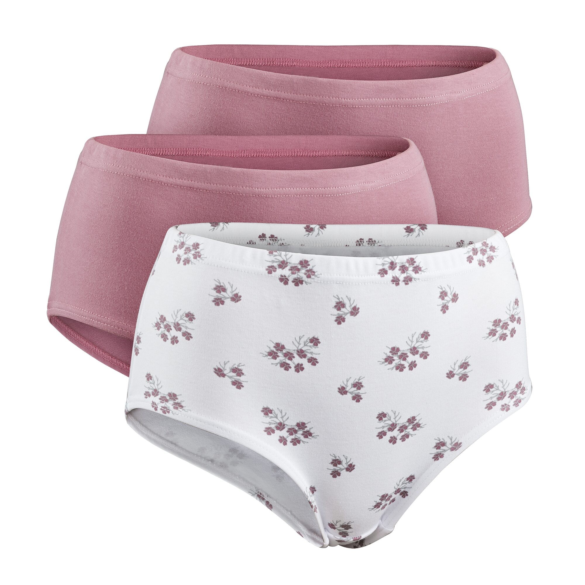 Damenunterhose Maxislip 3er-Pack, Rosa, L