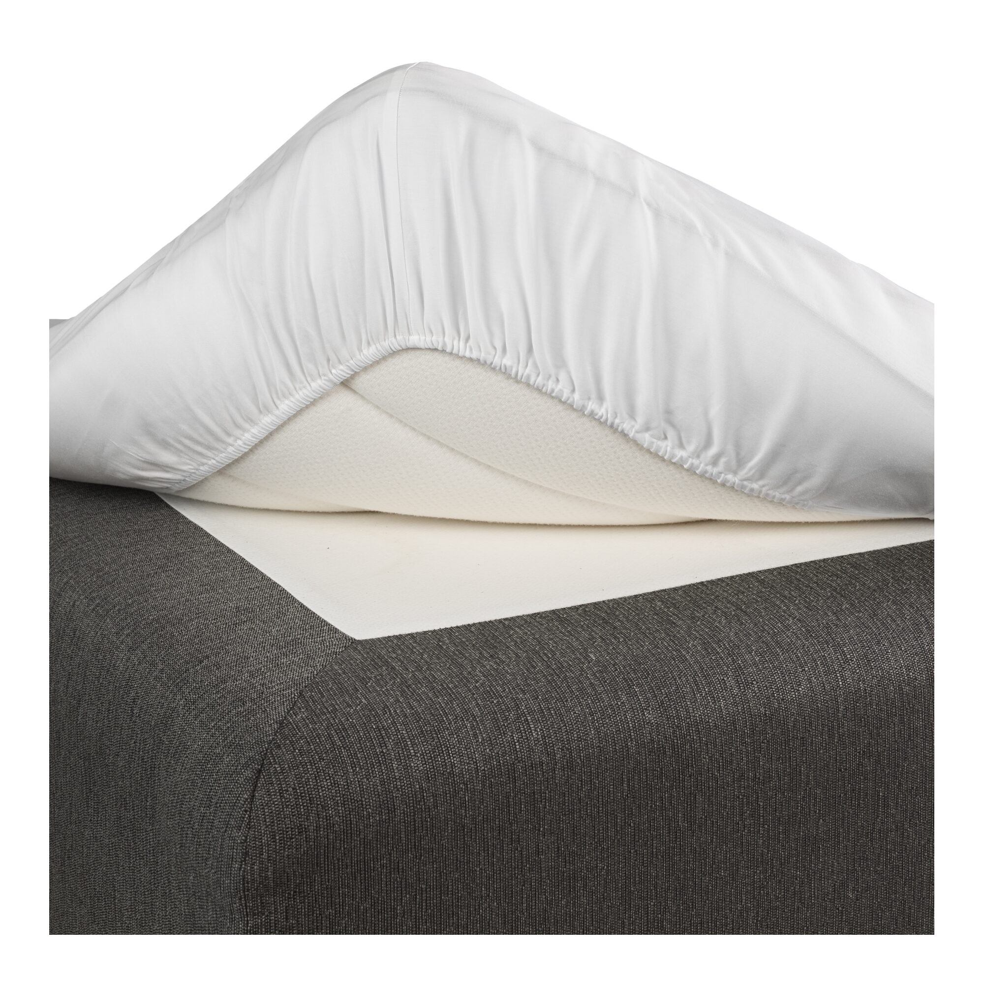 Dra På Lakan Satin 90 cm, Vit
