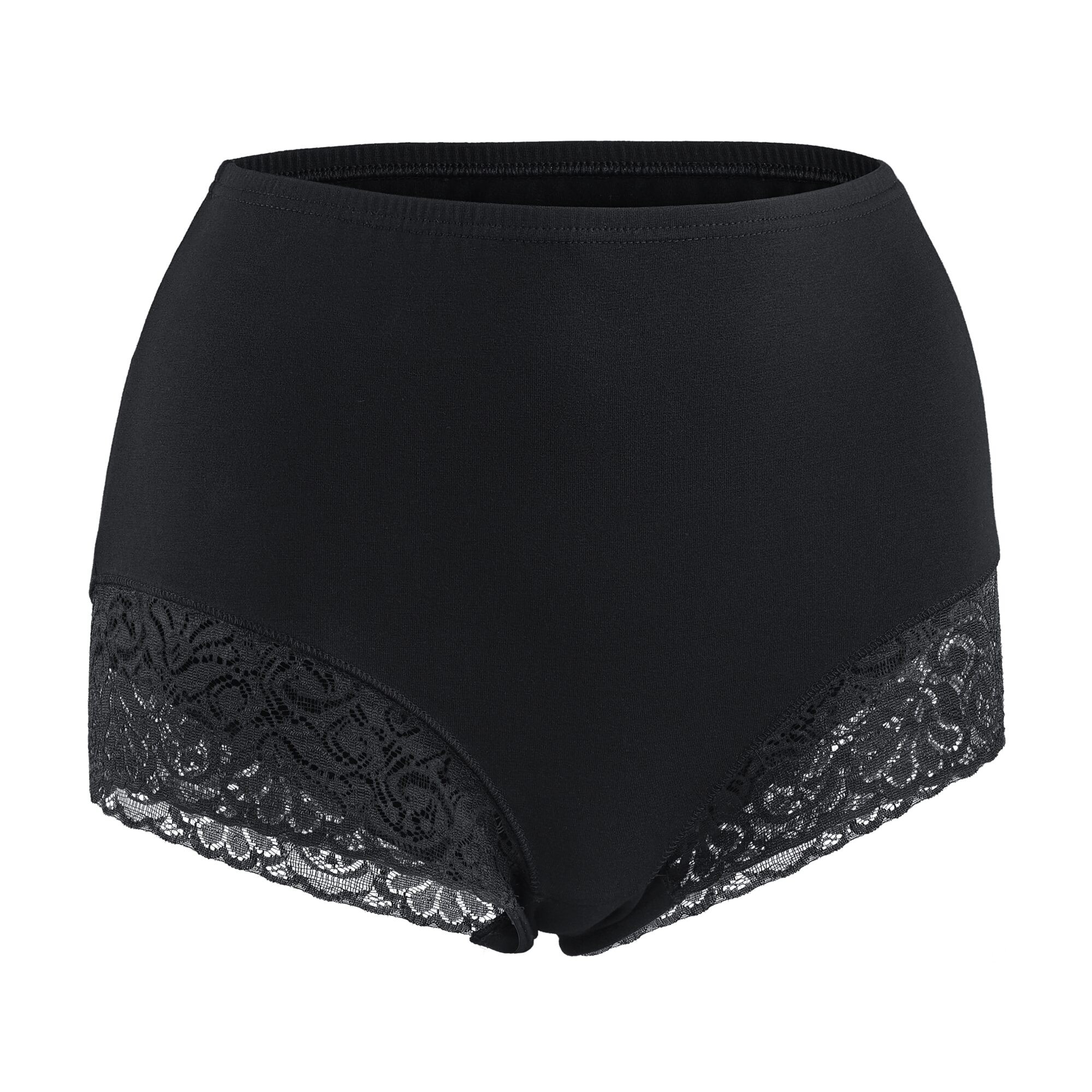 Damenunterhose Maxislip 3er-Pack, Schwarz, L