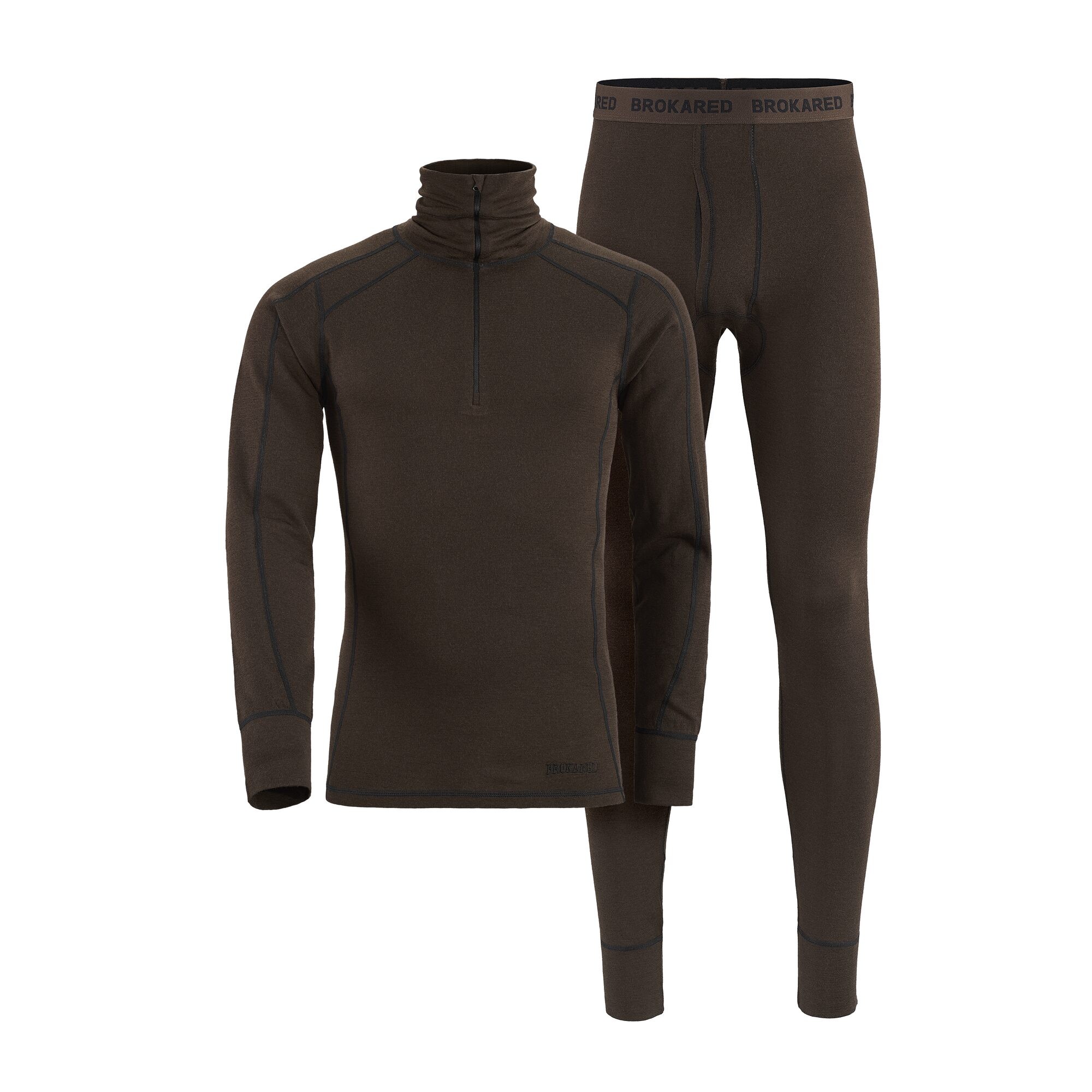Herre Skiundertøj Hunting Merinould, Brun, 3XL