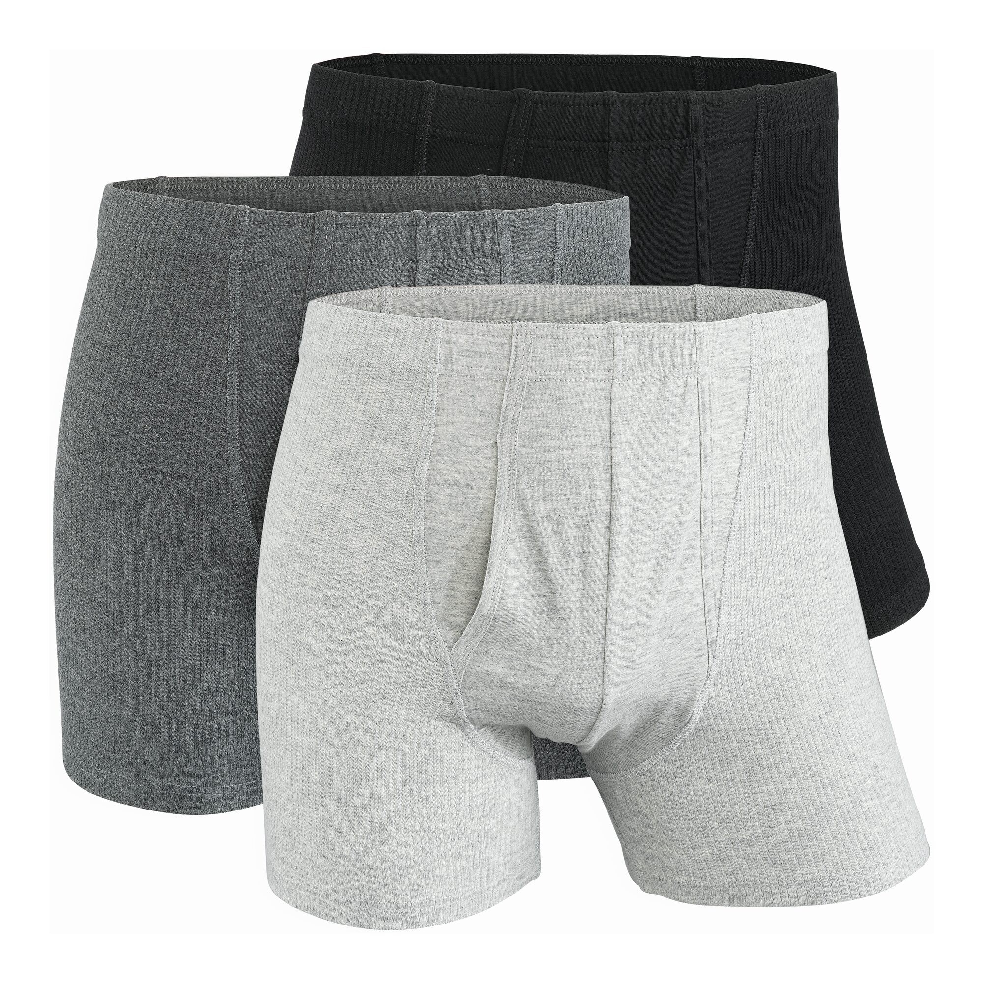 Herreboksere Ribbet 3-pak, Mixet, 3XL