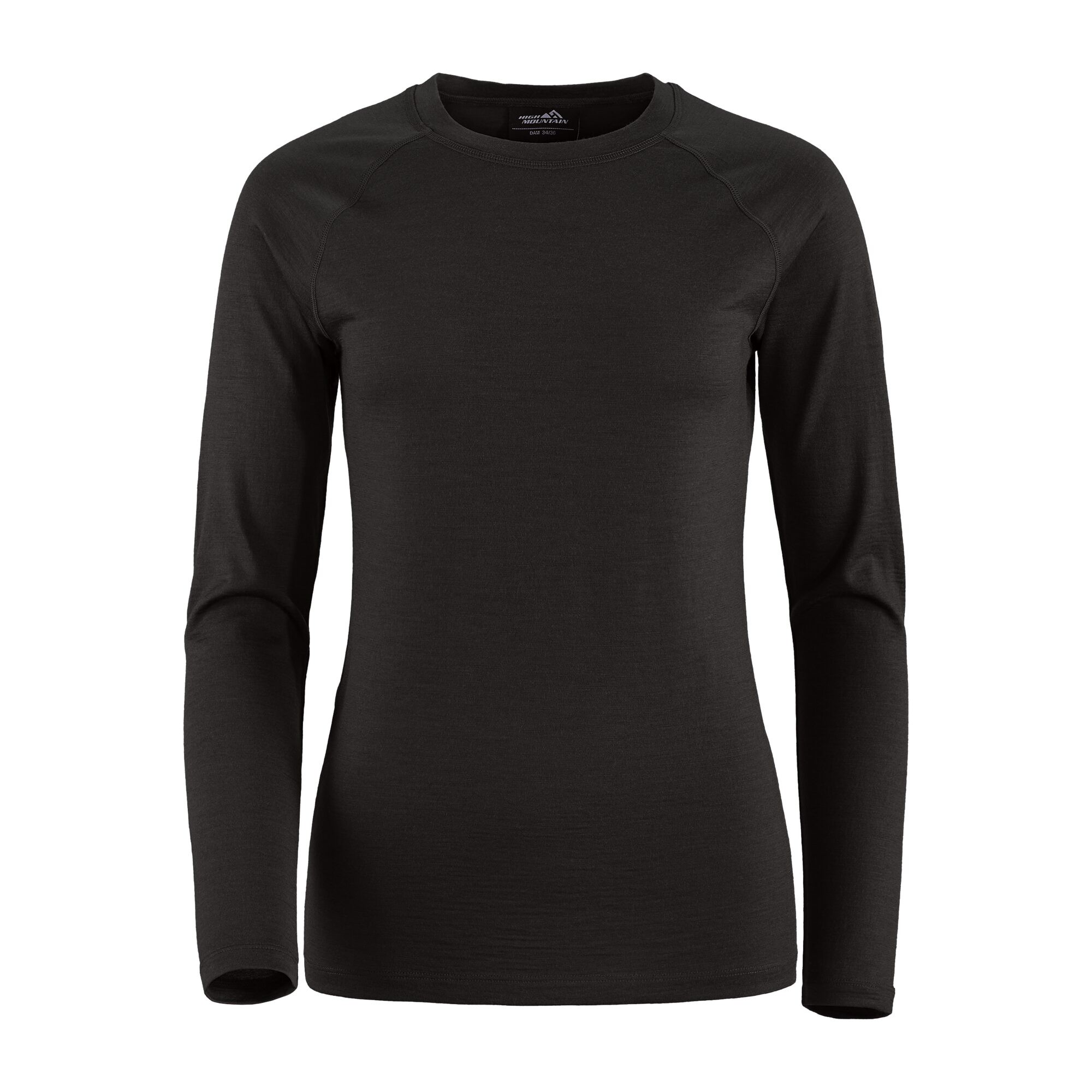 Damen Funktionsunterhemd Duvås Merinowolle, Schwarz, 34/36