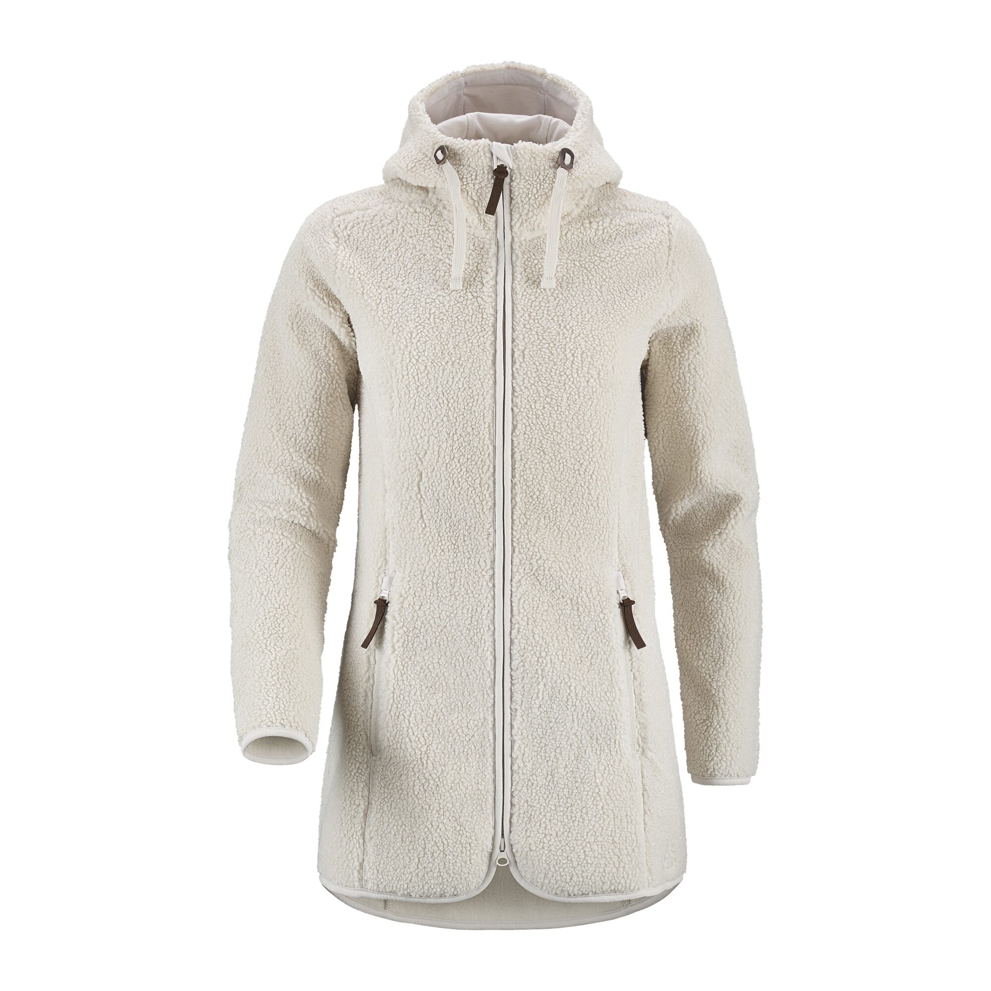 Damen Fleecemantel, Offwhite, 34/36