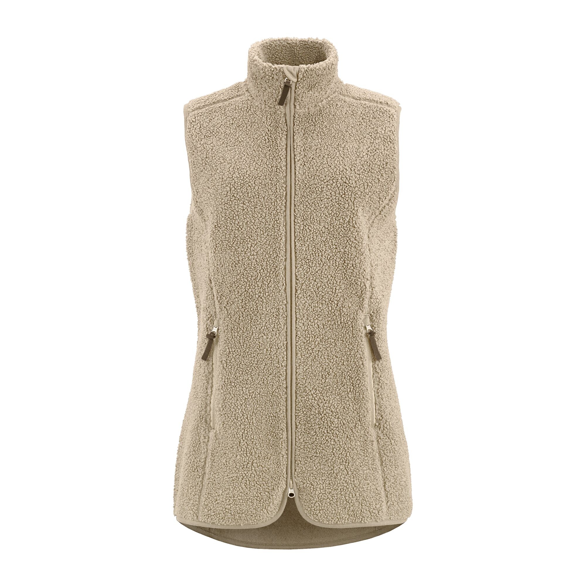 Damen Fleeceweste Lang, Beige, 34/36