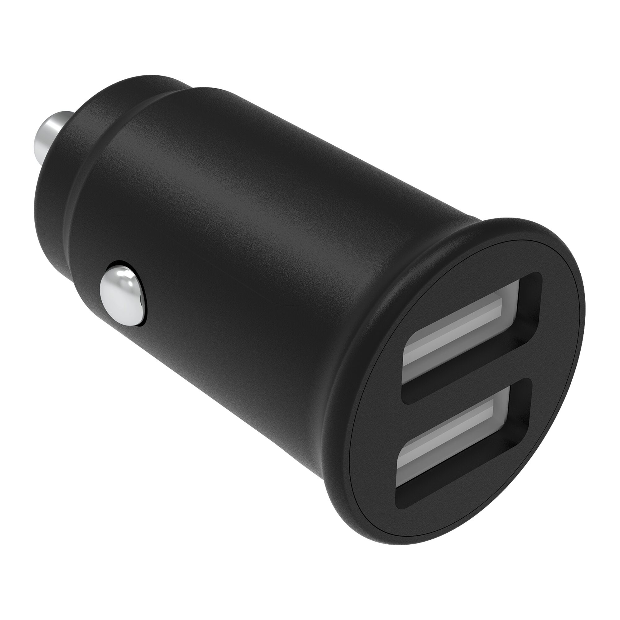Billaddare 12-24V 2xUSB A (2,4A+2,4A) svart, Svart