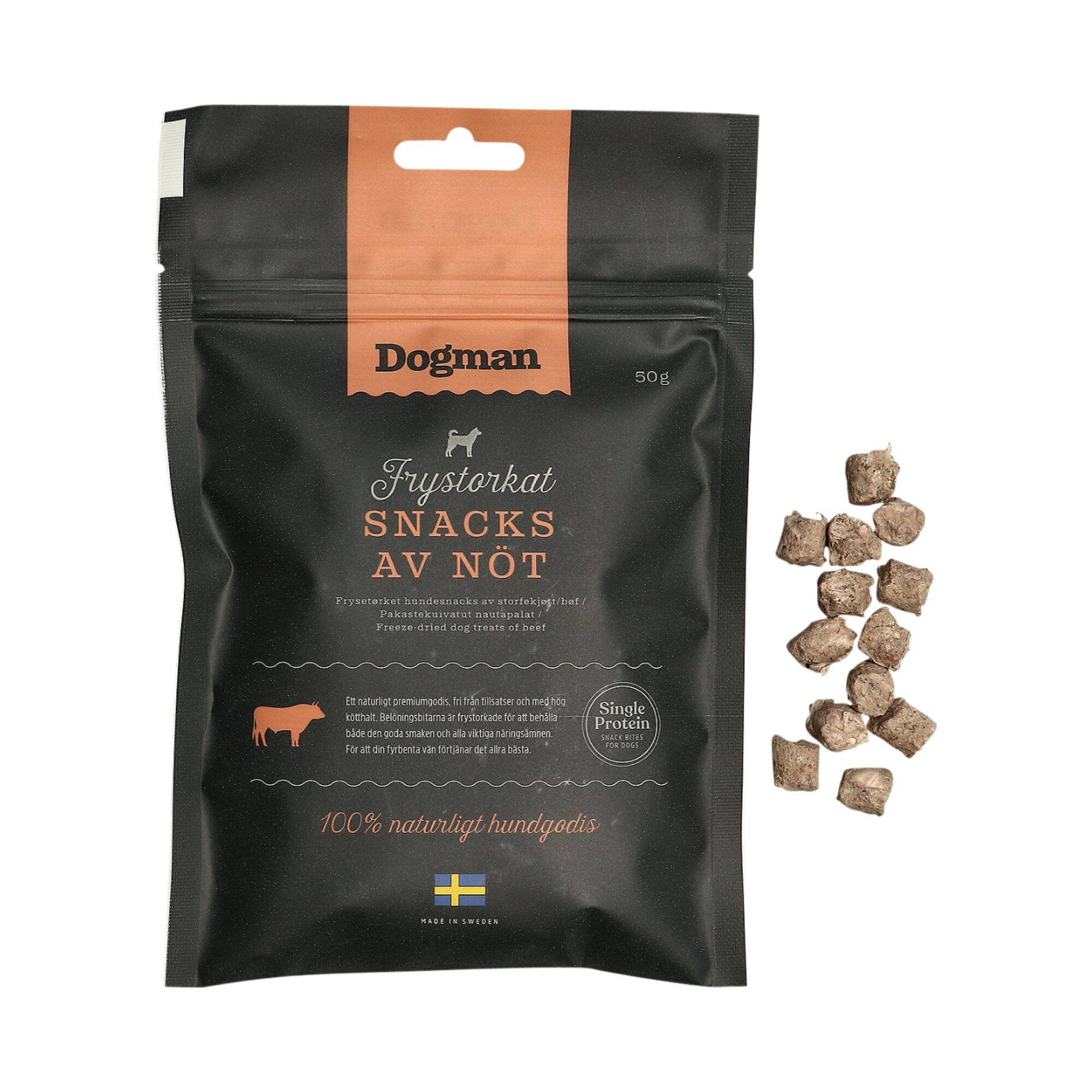 Dogman Frystorkat Hundgodis, Ingen färg, Nöt