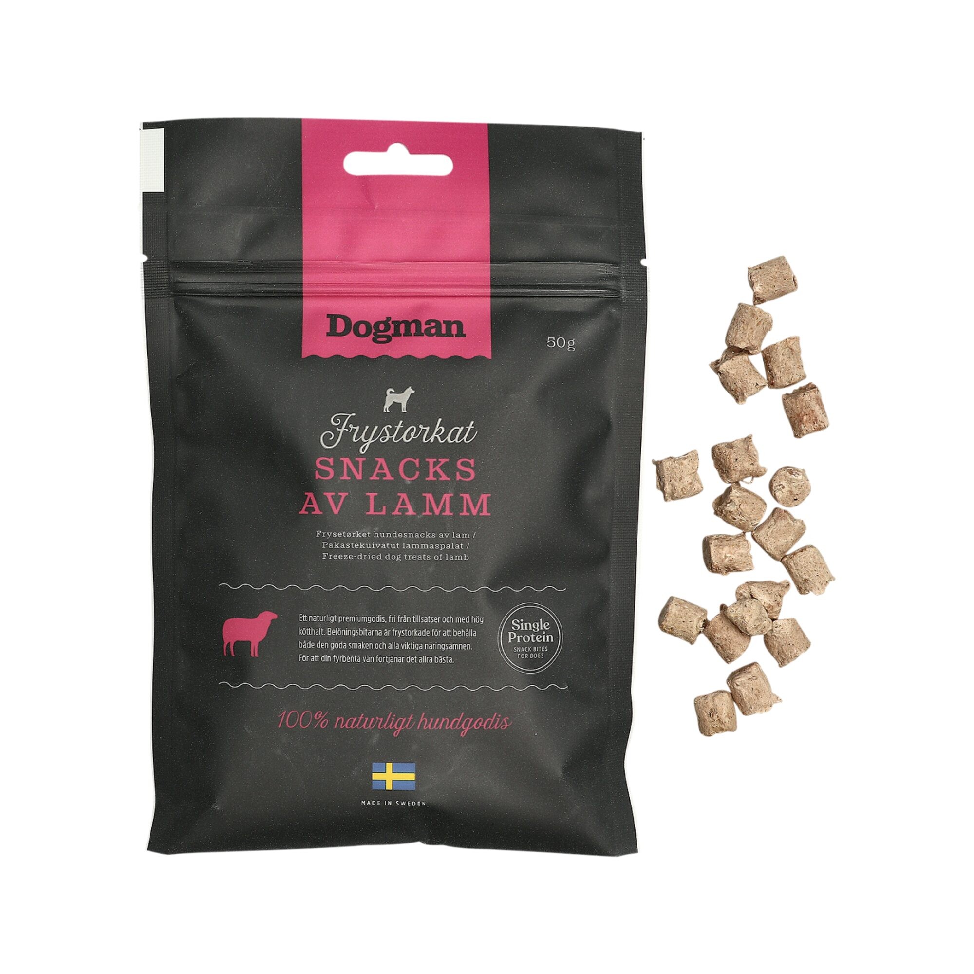Dogman Frystorkat Hundgodis, Ingen färg, Lamm