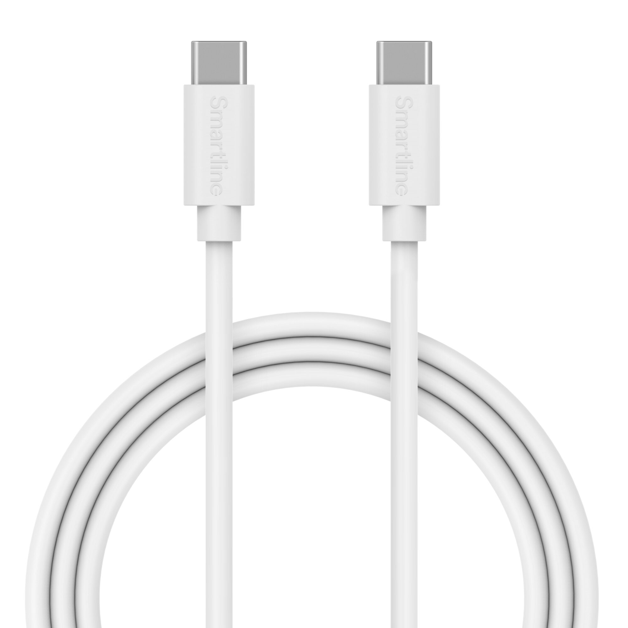Smartline latauskaapeli USB-C - USB-C, 1m, valkoinen, Valkoinen