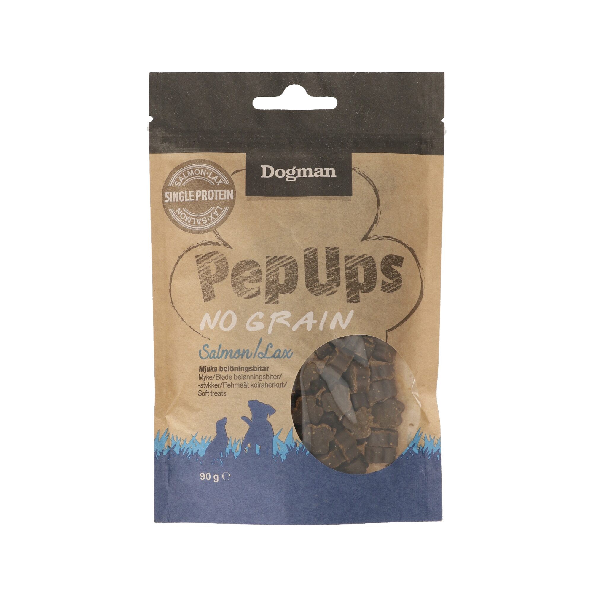 Dogman Pep Ups No Grain 90g lammas, Ei väriä, Lohi