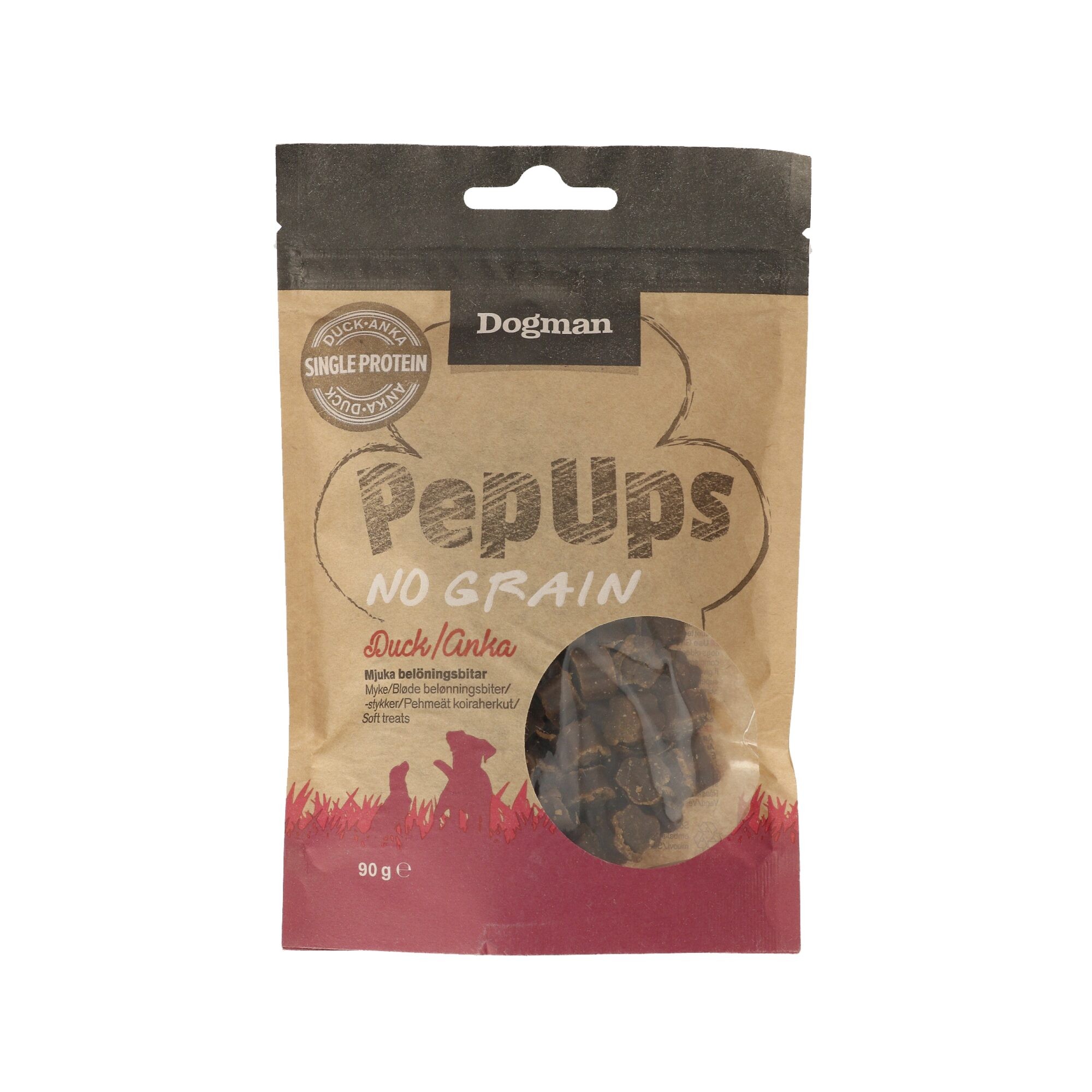 Dogman Pep Ups No Grain 90g lammas, Ei väriä, Ankka