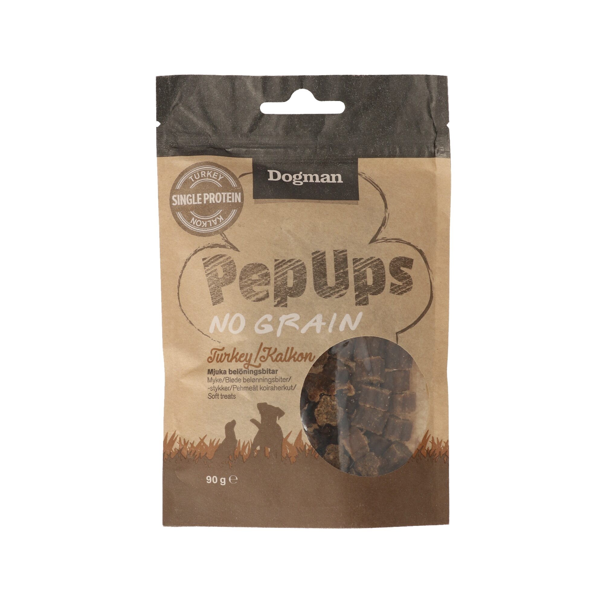 Dogman Pep Ups No Grain 90g lammas, Ei väriä, Kalkkuna