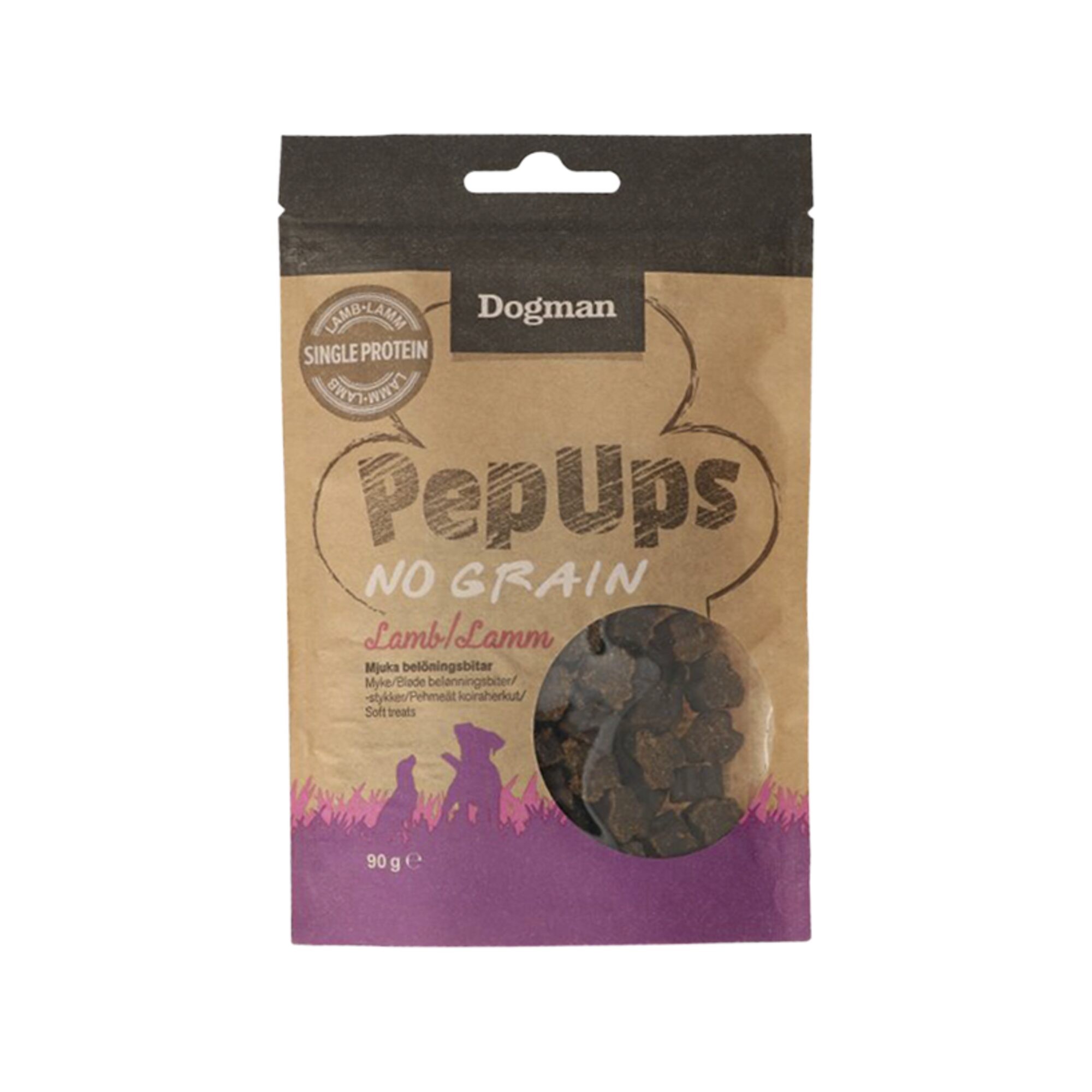 Dogman Pep Ups No Grain 90g lammas, Ei väriä, Lammas